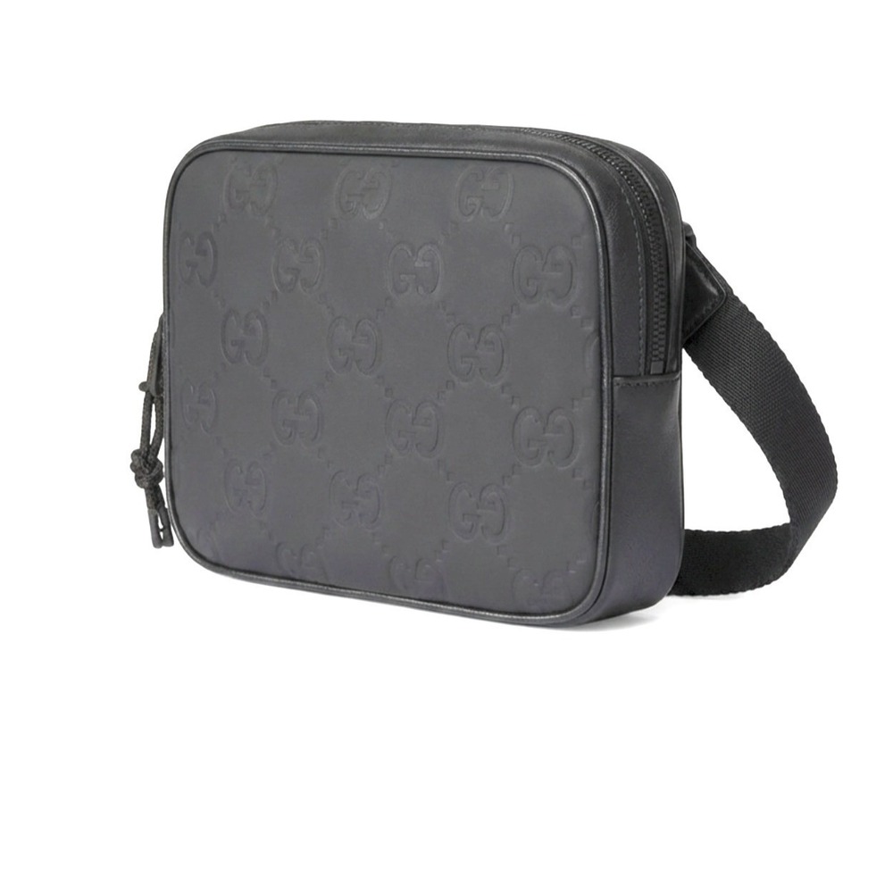 Gucci Edge Mini Shoulder Bag Black GG Matt Rubber, 834246 - Picture 4 of 16